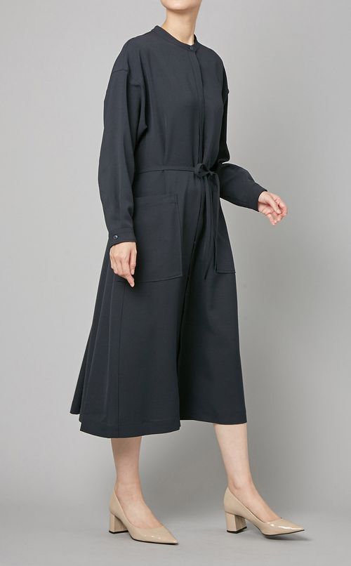 バックタックシャツワンピース