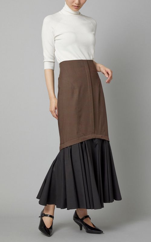 ラッフルヘムコンビマーメイドスカート