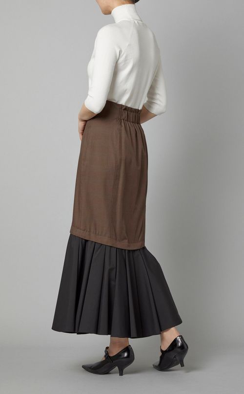 ラッフルヘムコンビマーメイドスカート