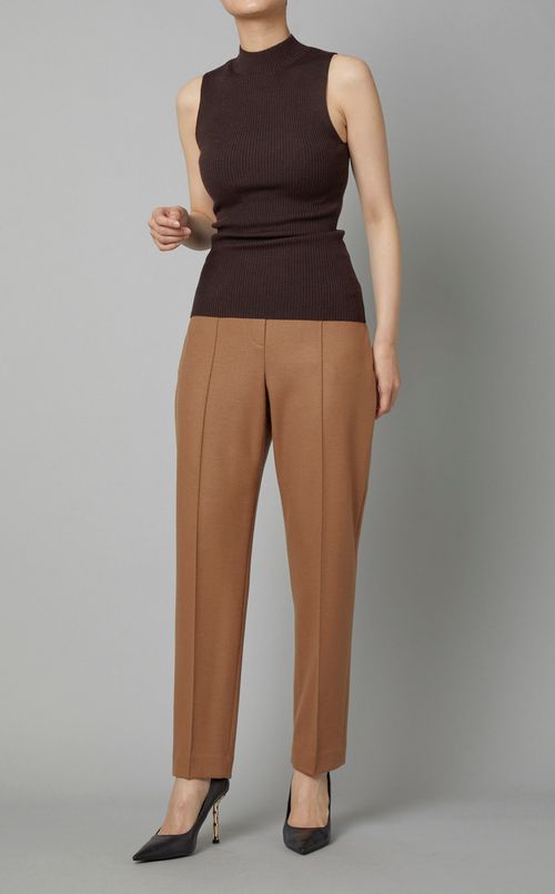 ピンタックスリムストレートパンツ