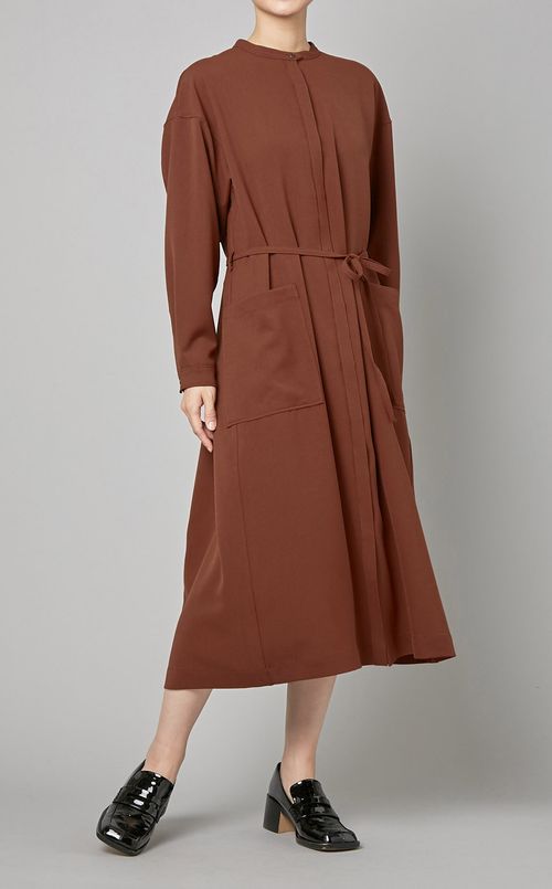 バックタックシャツワンピース