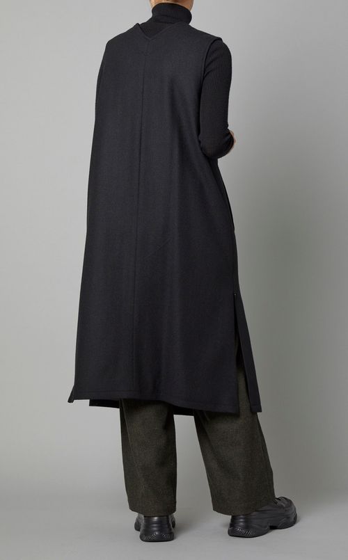 ツイードジップスリットジレ