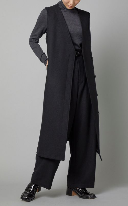 ツイードジップスリットジレ