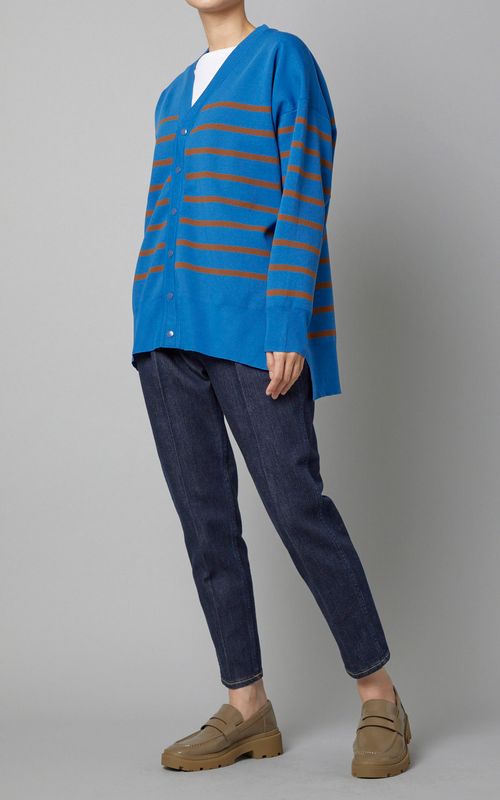 ボーダーワイドカーディガン