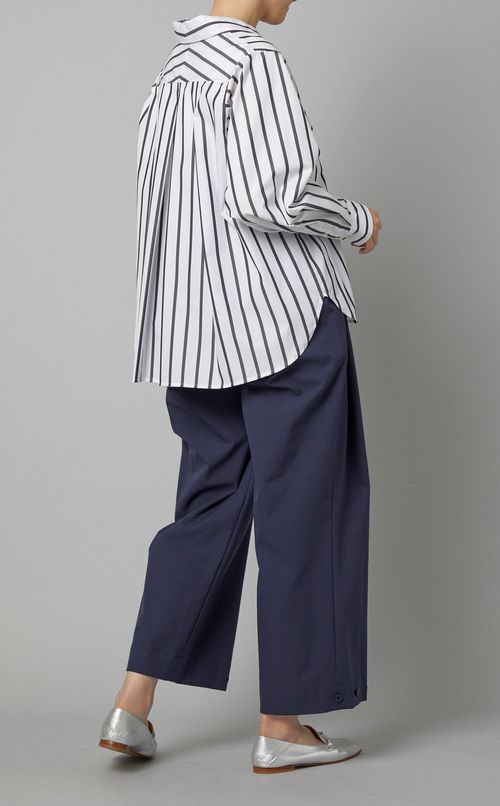 Aラインショールカラーシャツ