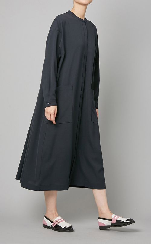 バックタックシャツワンピース