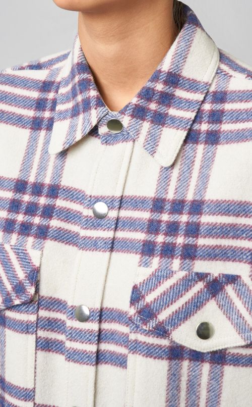 チェック柄ウールシャツ