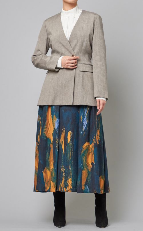 ウエストリボンプリントスカート