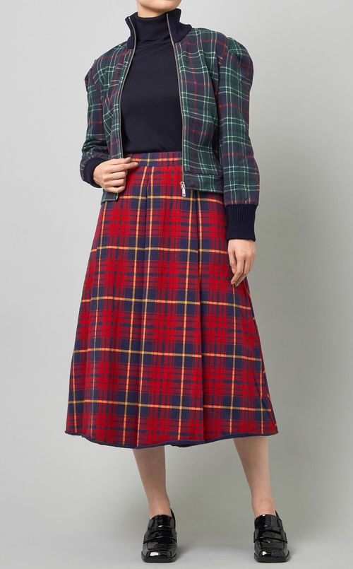 タータンチェックボンバージャケット