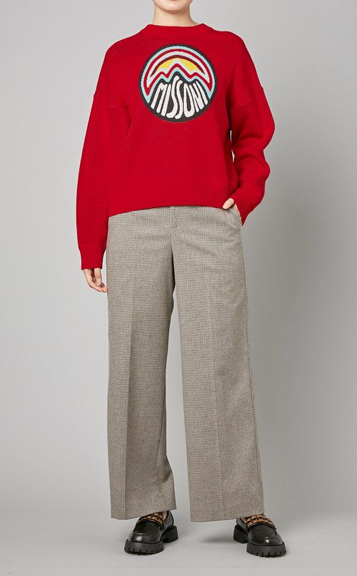 ロゴクルーネックニットプルオーバー