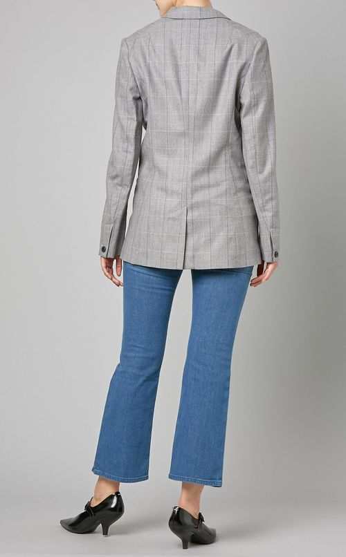 チェックシングルテーラードジャケット