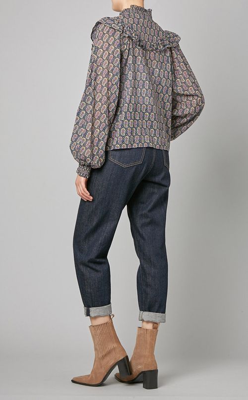 シャーリングスタンドブラウス