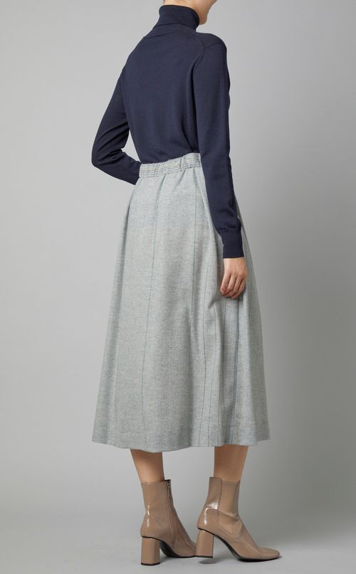 ウール切替スカート