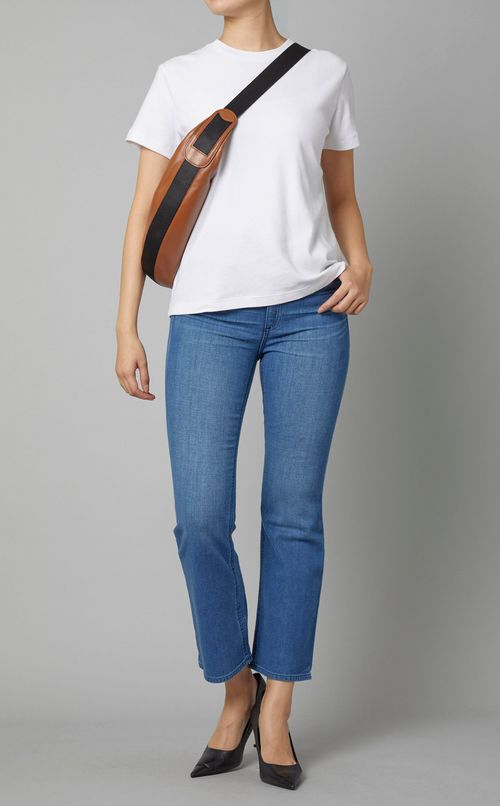 レザーハーフムーンショルダーバッグ