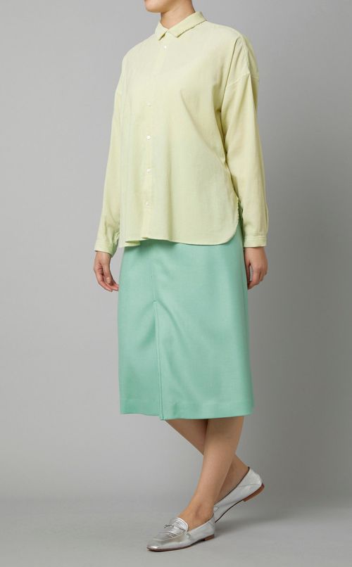 タイニーカラーコーデュロイシャツ