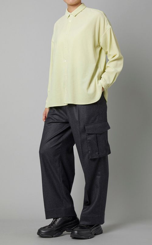 タイニーカラーコーデュロイシャツ