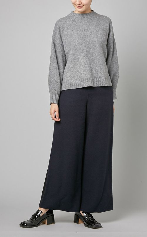 ウールサテン切替パンツ