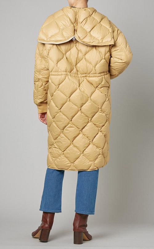 キルティングフーディーコート