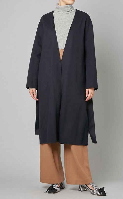 ウールプルオンワイドストレートパンツ