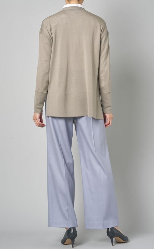 ウールVネックハイゲージニット