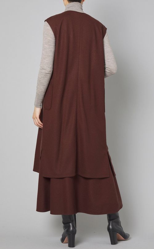 ノーカラーロングジレ