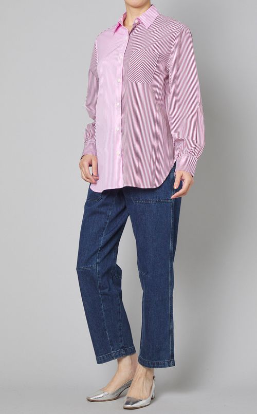 ウォッシュドデニムハイウエストパンツ