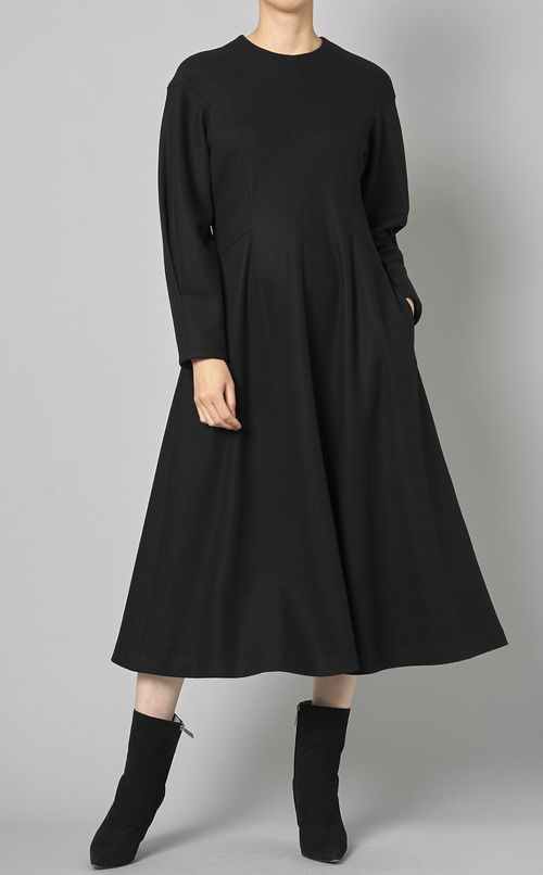 ジャージーフレアスリーブワンピース