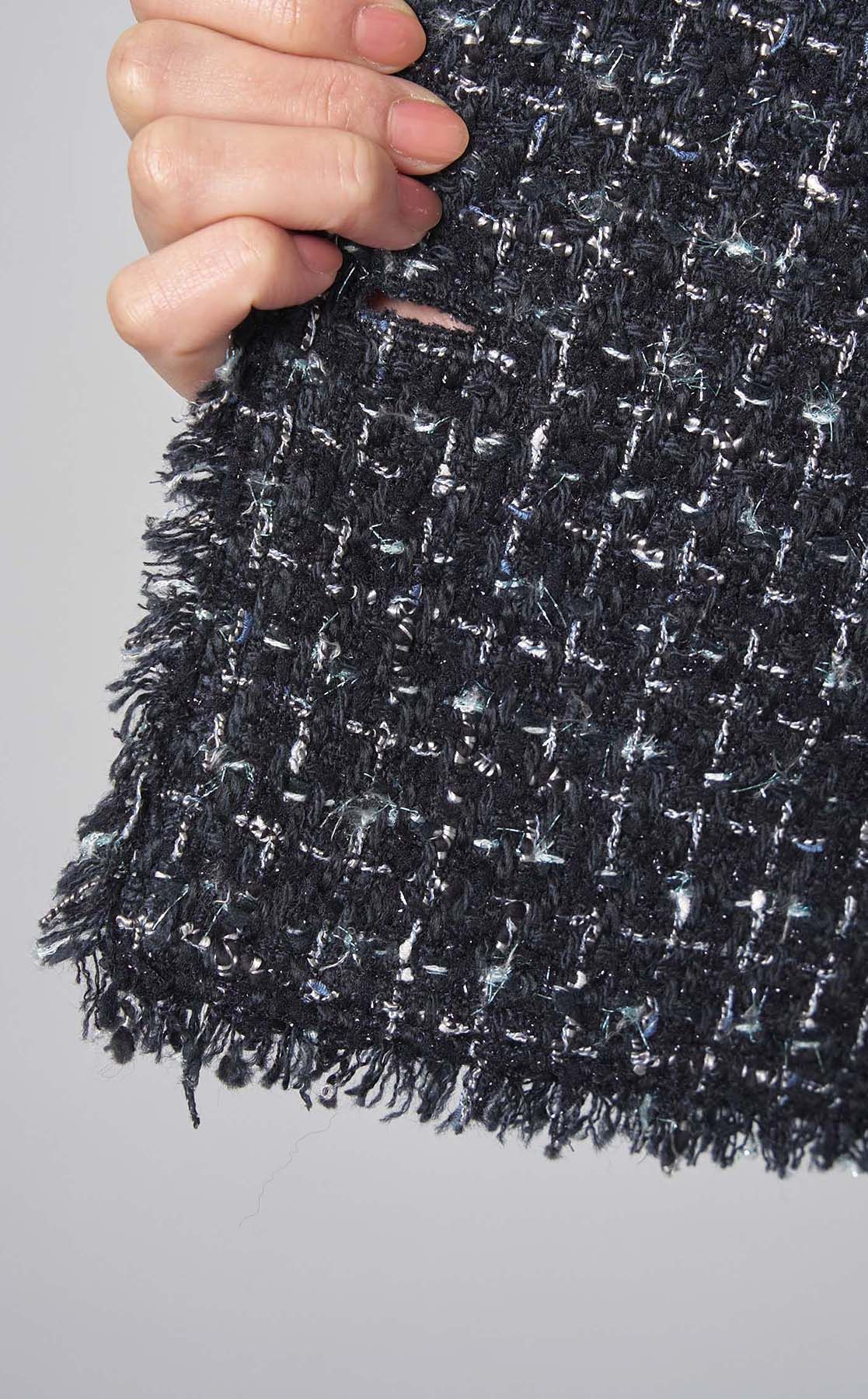 theoy luxe✨️オーバーサイズ/ツイードノーカラーコート✨️ブラック