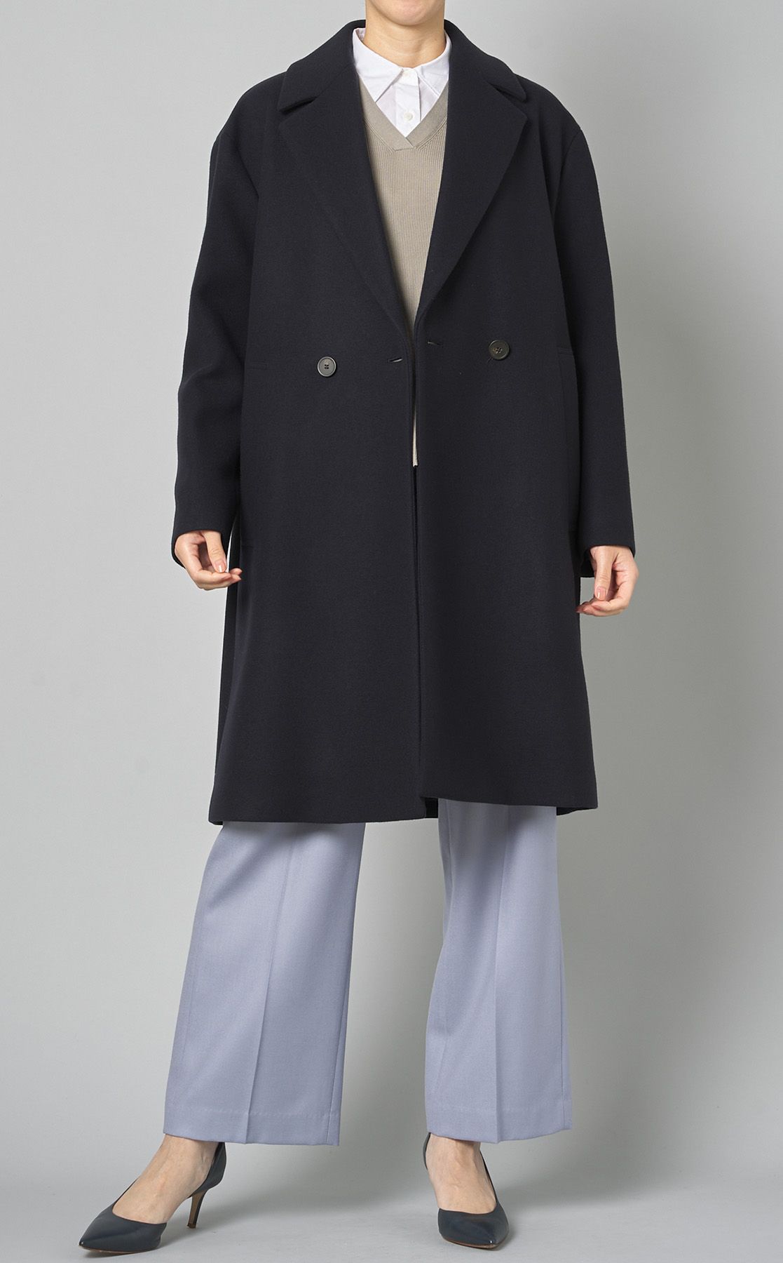 セオリーリュクス　ライナー付フードコート40美品 theory luxeフード付きウールコート COMFORTABLE WINTER COAT | Theory