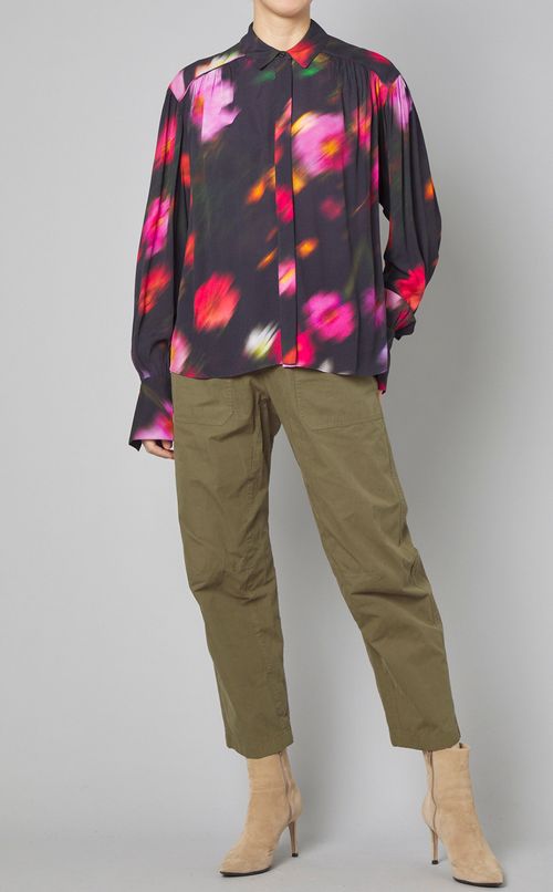 コットンハイウエストクロップパンツ