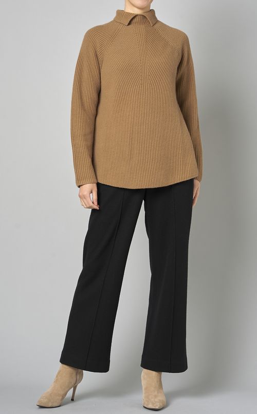 ハイネックリブニットプルオーバー