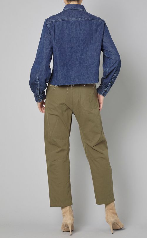 ウォッシュドデニムクロップドシャツ