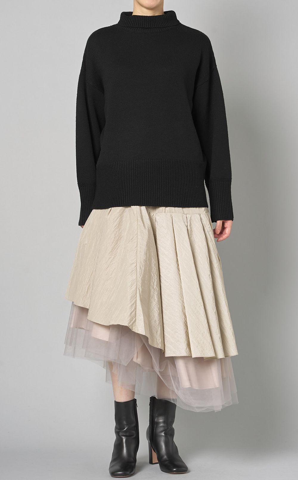 uni's room■アシンメトリーボリュームスカート SK-SS23-02BE ELENDEEK|アシンメトリーボリュームスカート