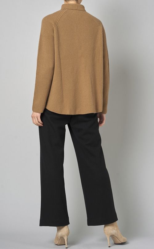 ハイネックリブニットプルオーバー