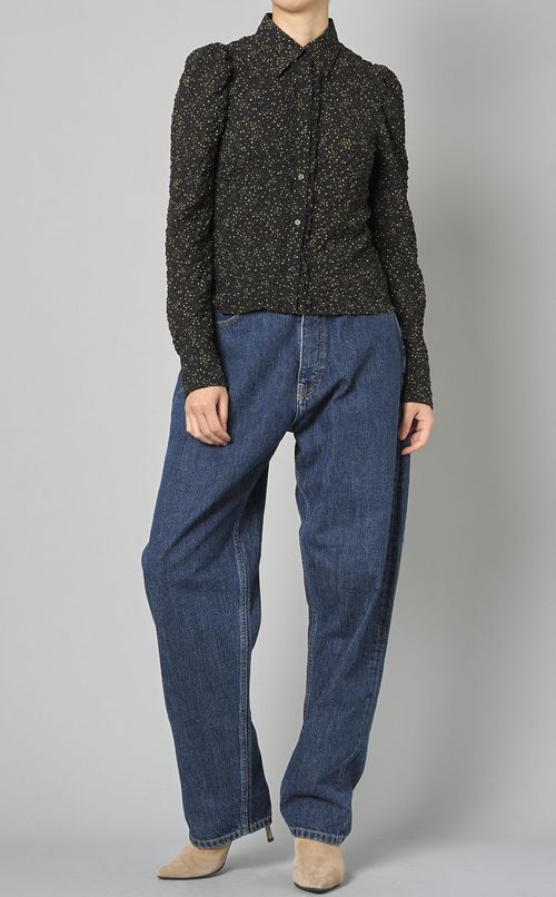 フラワーパフスリーブシャツ