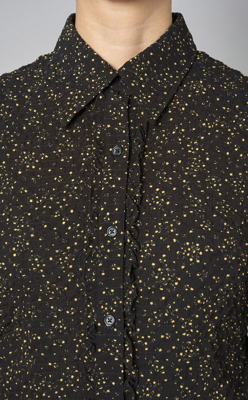 フラワーパフスリーブシャツ