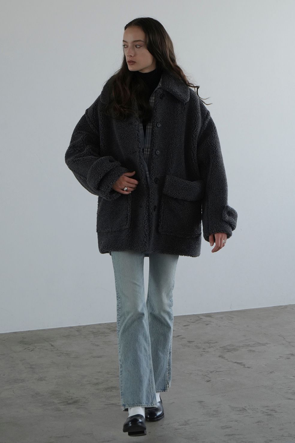 CLANE｜ビッグポケットボアオーバーコート