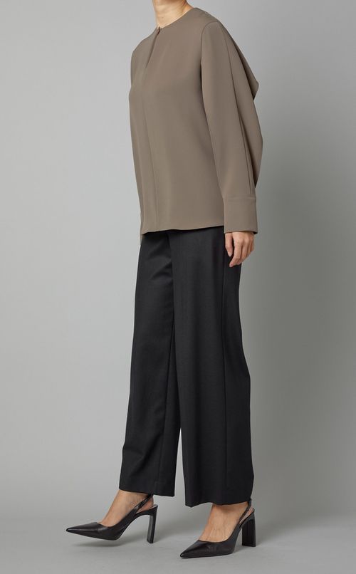 ウールワイドクロップドパンツ