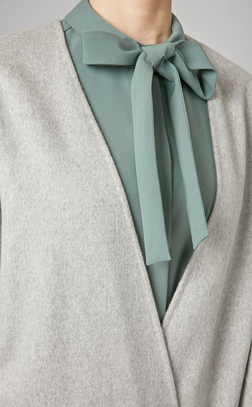 ウールカシミヤノーカラーラップコート