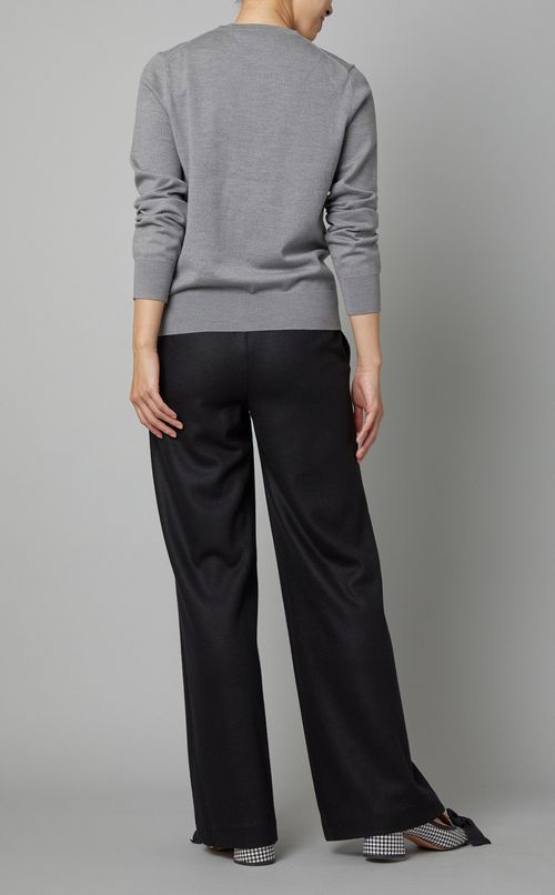 ウールプルオンワイドストレートパンツ