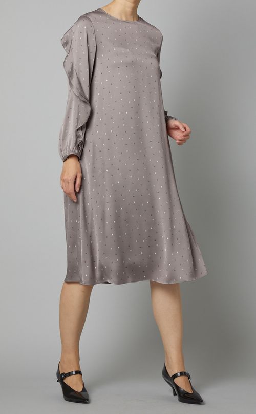 フリルディティールプリントワンピース