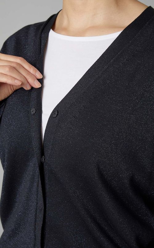 ラメニットVネックカーディガン