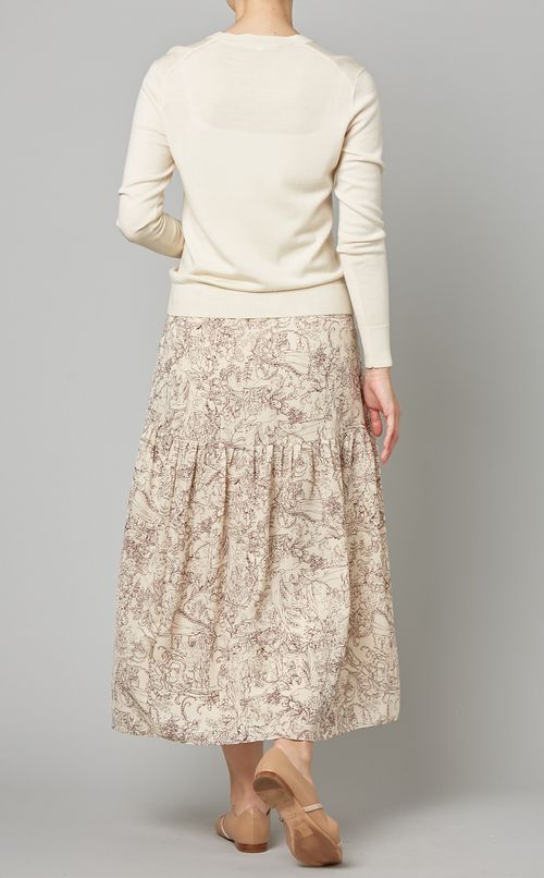 プリントロングティアードスカート