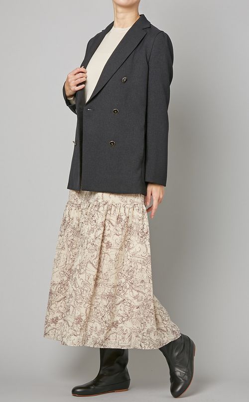 プリントロングティアードスカート