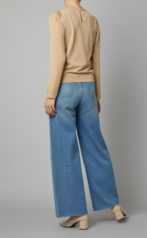 異素材パフスリーブプルオーバー