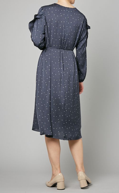 フリルディティールプリントワンピース