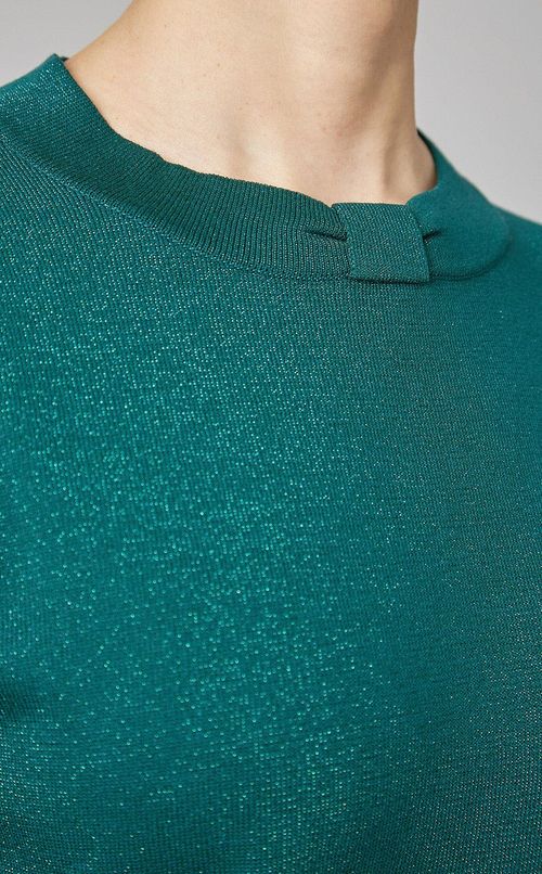 ラメニットリボンプルオーバー