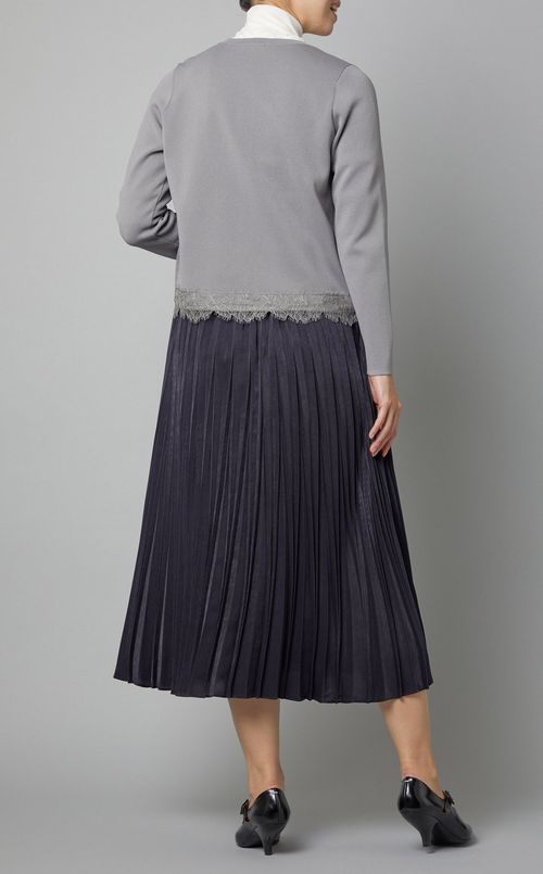 クルーネックミラノリブカーディガン