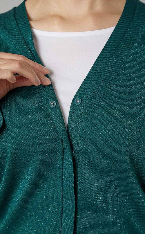 ラメニットVネックカーディガン