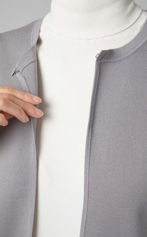 クルーネックミラノリブカーディガン